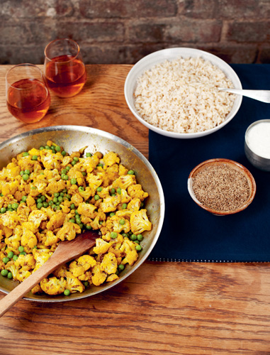 Curried Cauliflower and Peas