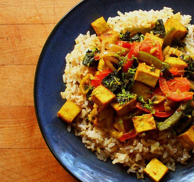 Curried Rice, Tofu, and Vegetables