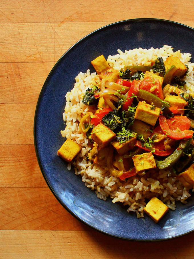 Curried Rice, Tofu, and Vegetables