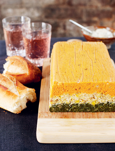 Three-Layered Vegetable Pate with Herb Mayonnaise