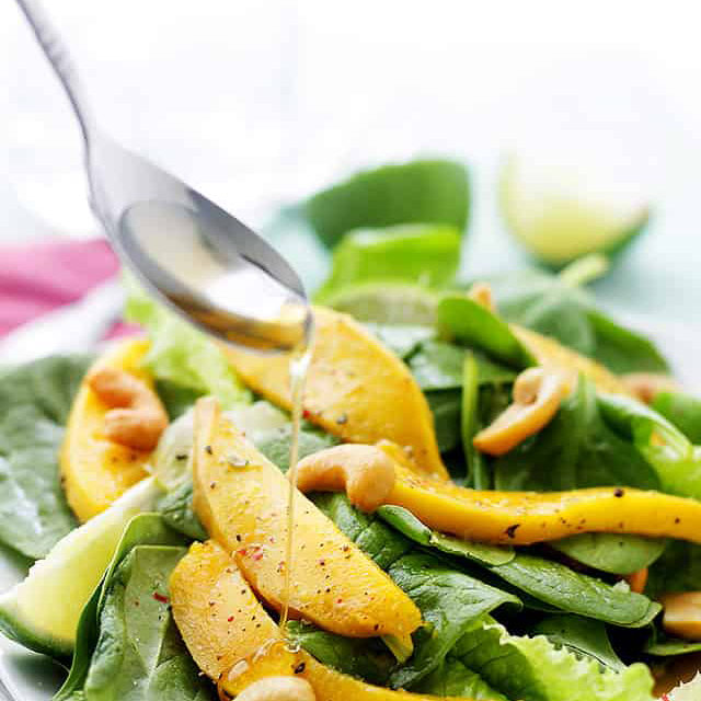 Sesame Spinach Salad With Mango Vegetarian Recipes