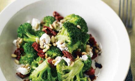 QUICK-BRAISED BROCCOLI WITH SUN-DRIED TOMATOES & GOAT CHEESE