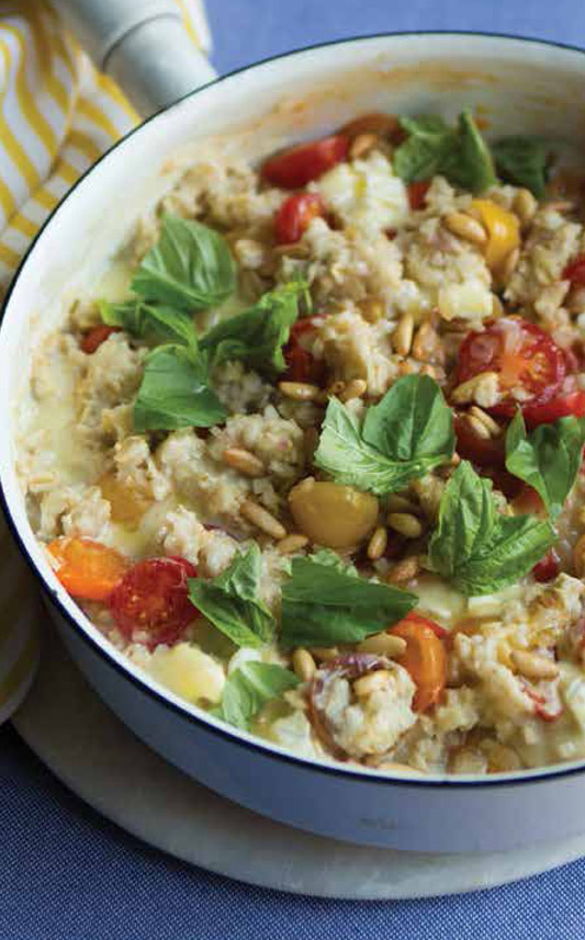 SAVORY OATS WITH BRIE & CHERRY TOMATOES