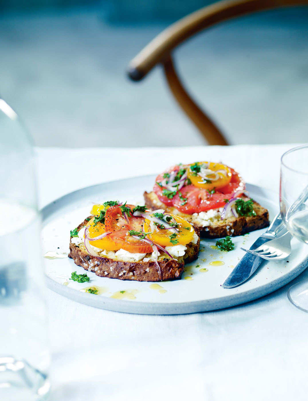 Heritage tomatoes and Yorkshire Fettle on toast