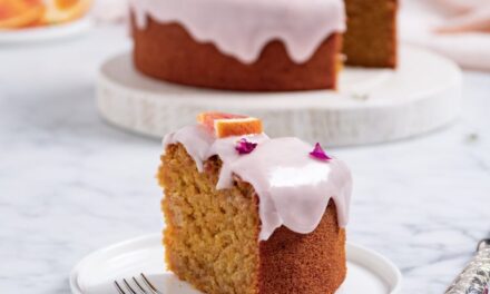 Best carrot cake with blood orange icing