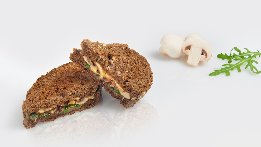 Truffled mushroom and dill pâté sandwich