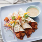 Barbecue Shrimp Taco With mango Pickled red Onion Salad
