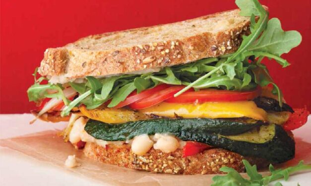 ROASTED VEGETABLE SANDWICHES WITH ZESTY WHITE BEAN SPREAD