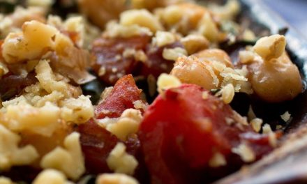 Baked Beans with Pomegranate Molasses and Walnuts