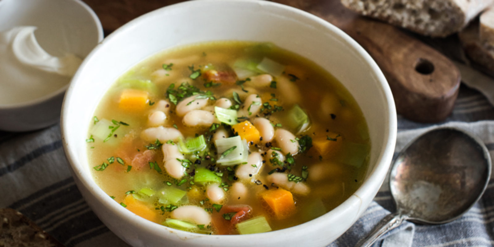 White Bean Stew with Winter Squash and Leeks
