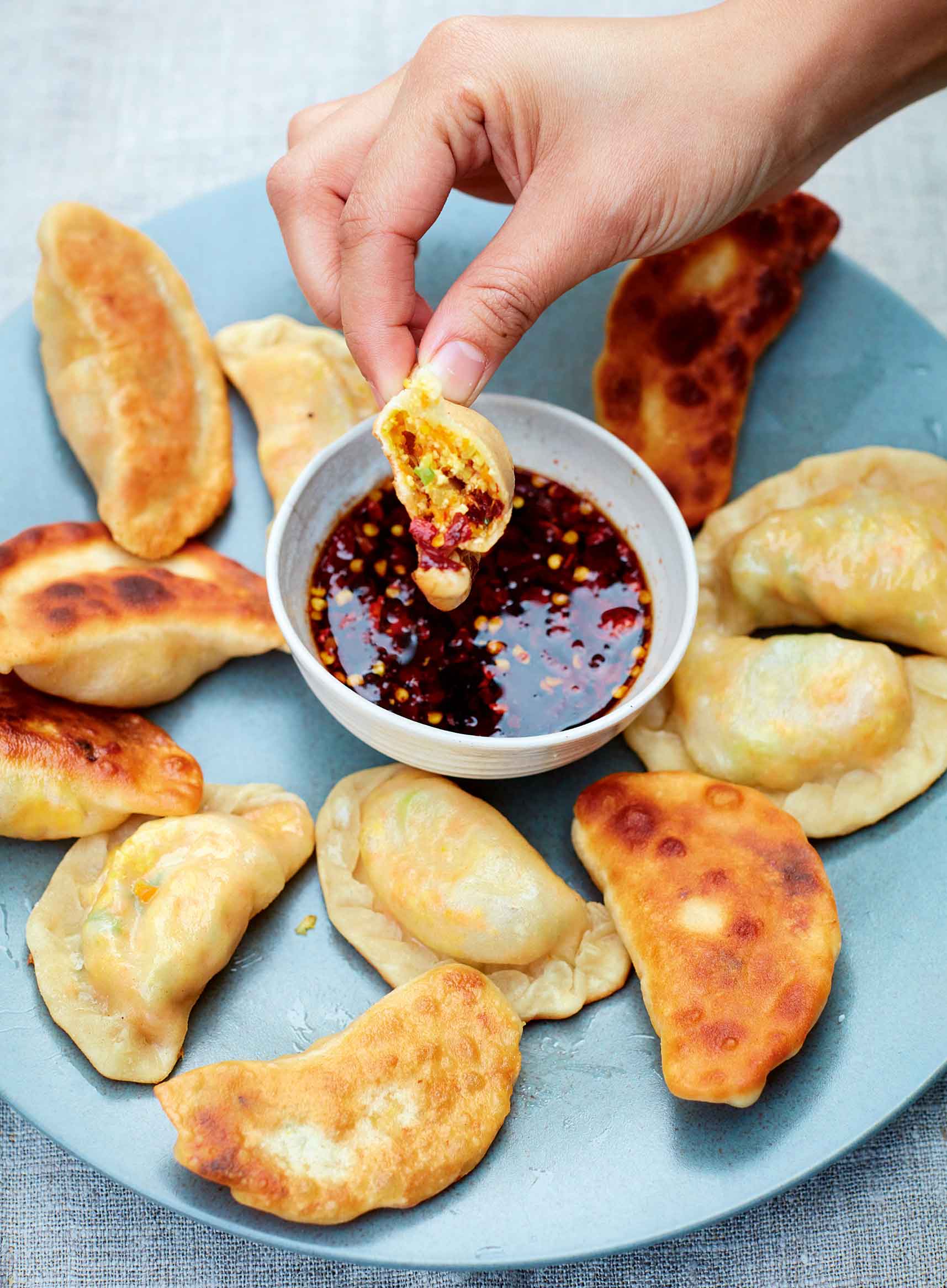 DARJEELING MOMOS WITH SPICY DIPPING SAUCE