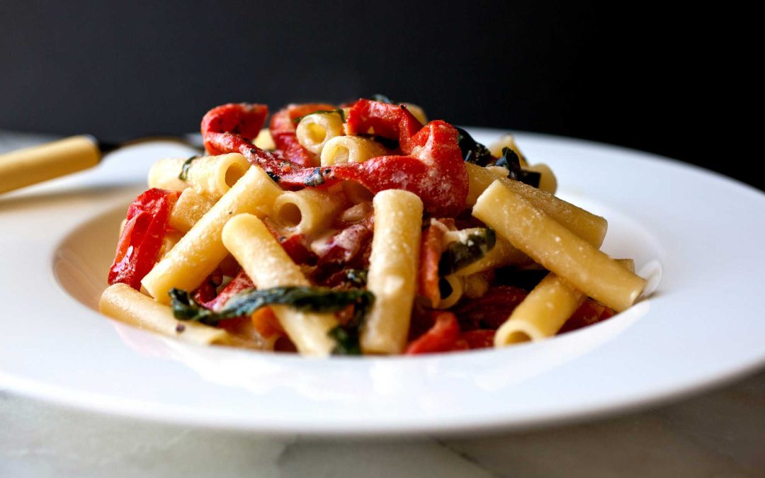 Penne with Walnuts and Peppers