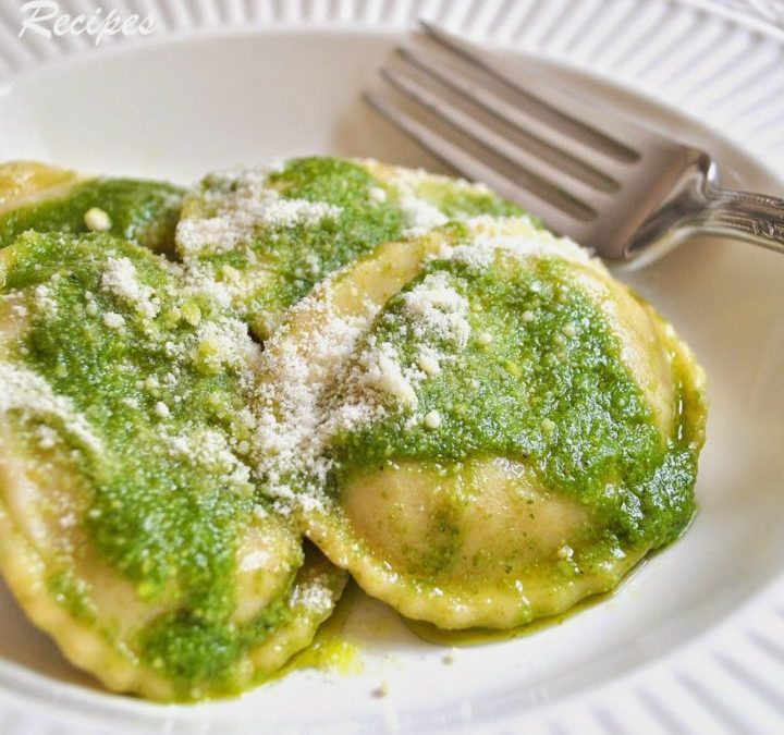 Ravioli with Spinach Pesto