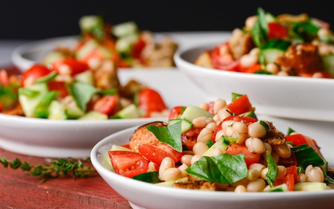 Roasted Tomato and Cannellini Bean Panzanella