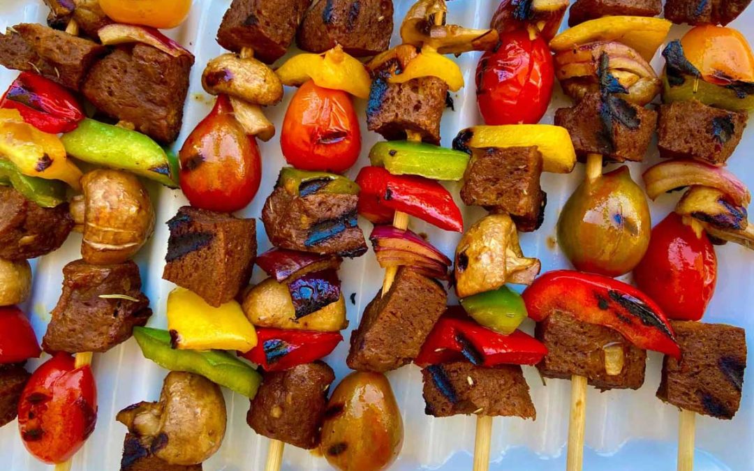 Seitan and Pepper Kabobs