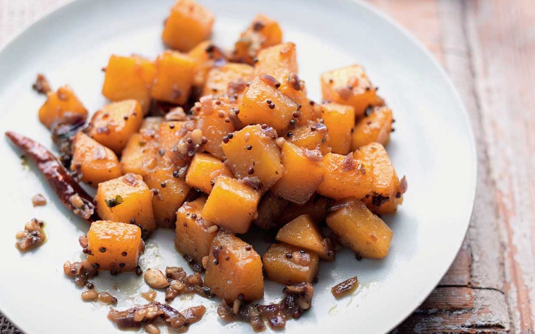 STIR-FRIED ORANGE PUMPKIN OR BUTTERNUT SQUASH LAL KADDU KI SABZI