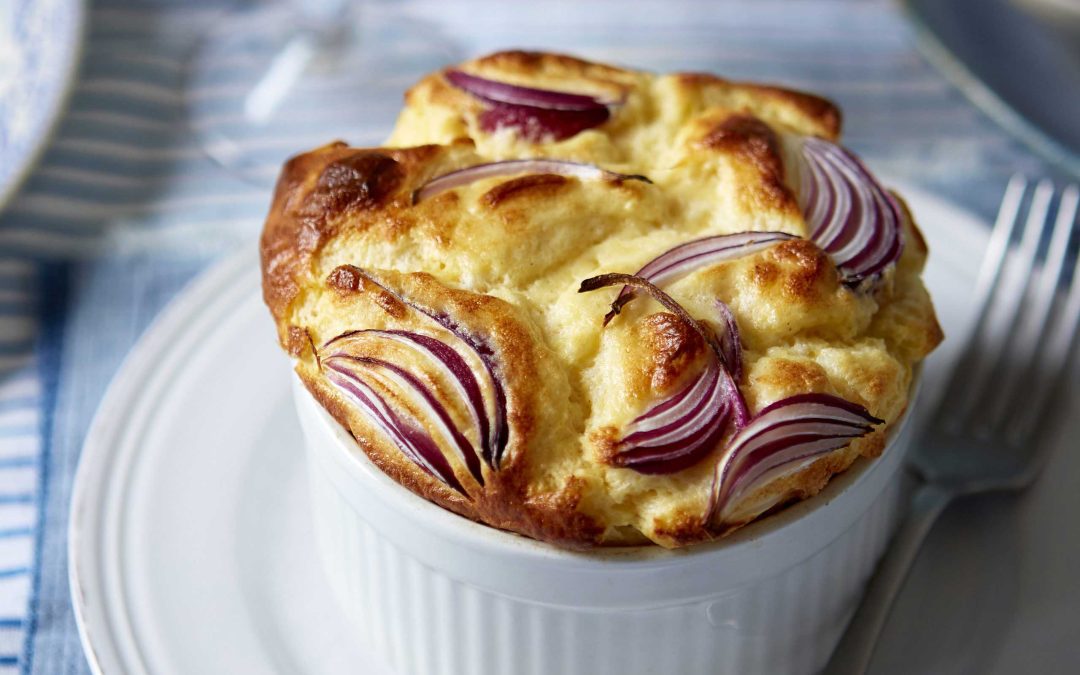 Onion and cheese soufflé