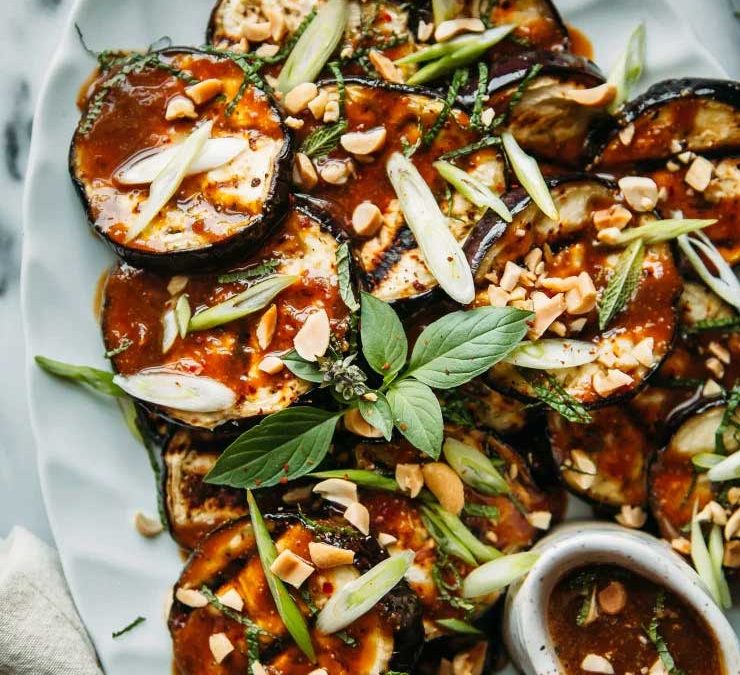 Gingered eggplant salad