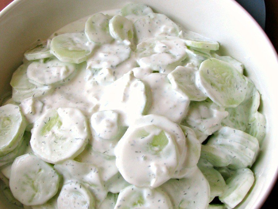 Pressed cucumber-sour cream salad