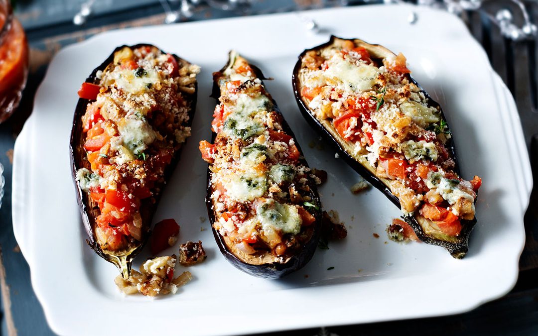 Eggplant with cheese and walnuts