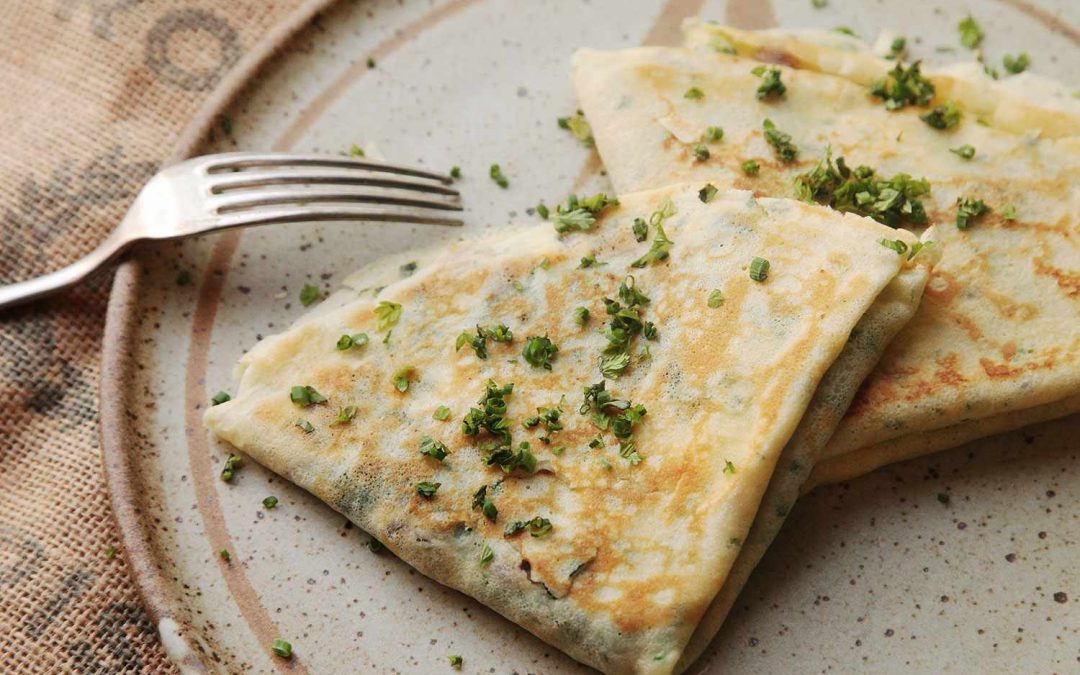 Crêpes with feta cheese