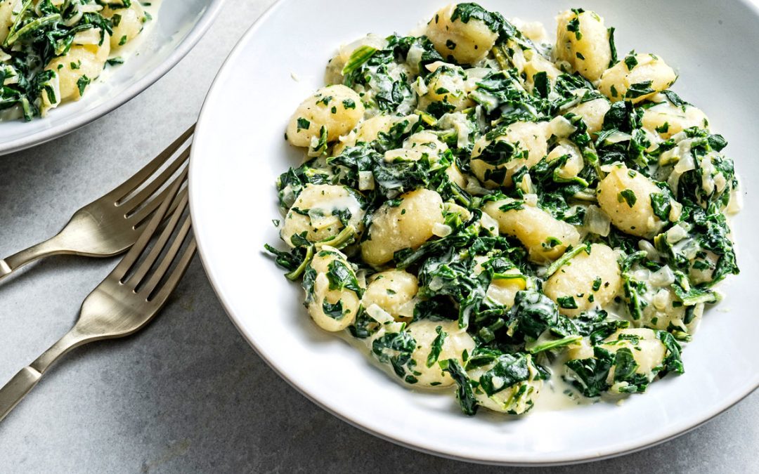 Spinach and cheese gnocchi