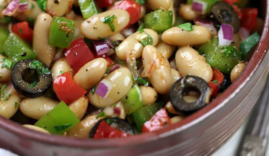 Barcelona white bean salad with black olives – A tapa