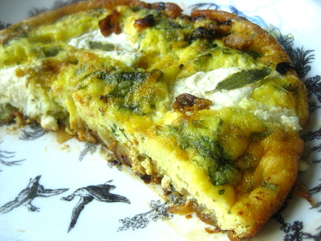 Onion and herb frittata