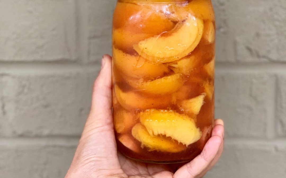 Pickled spiced peaches