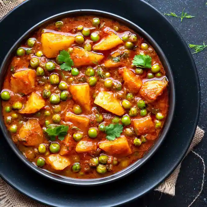 Quick Cream of Split Pea Soup with Sliced Carrots GAJAR MATAR DAL