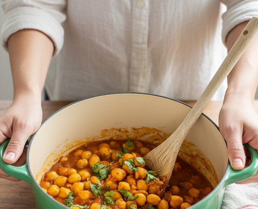 Chickpeas and Potato Cubes in Creamy Coconut Sauce NARIYAL KABLI CHANA USAL
