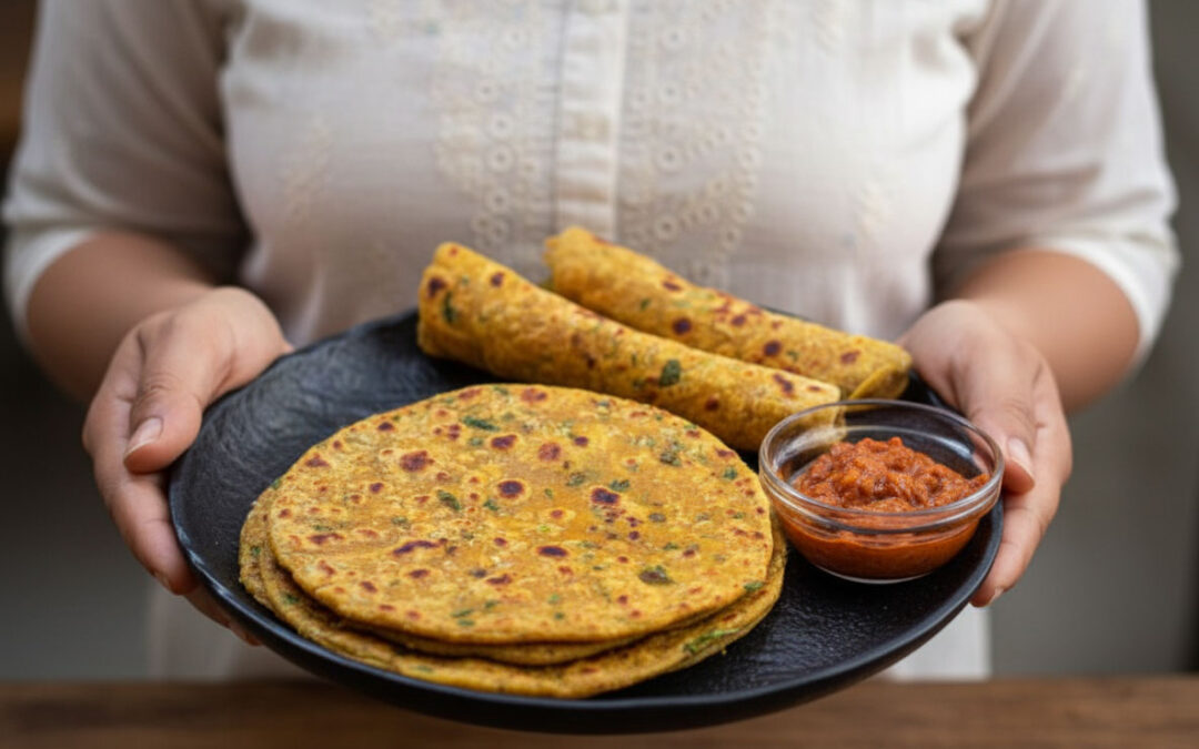 Griddle-Baked Chickpea and Whole Wheat Bread BESAN THEPLA