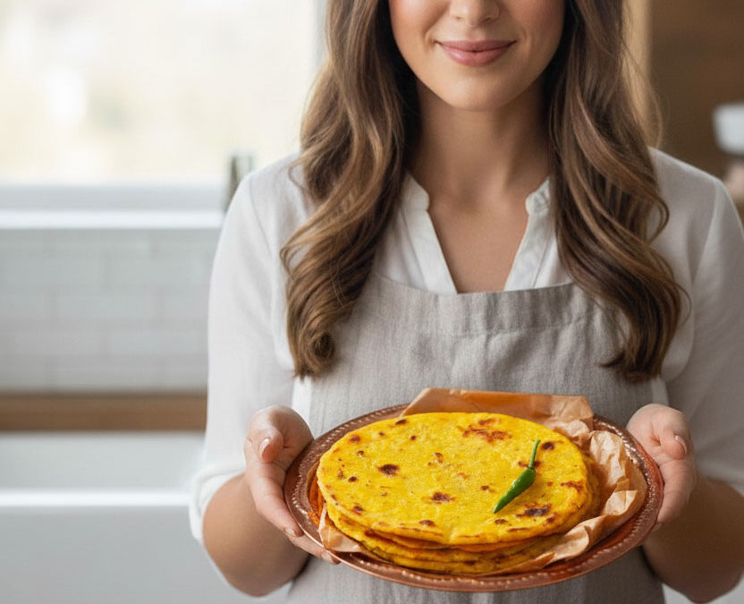 Griddle-Baked Fresh Corn Bread TAZA MAKKAI ROTI