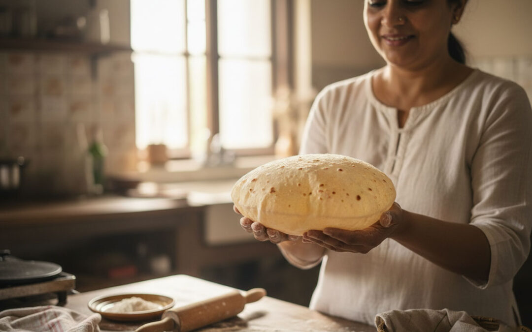 Griddle-Baked Paper-Thin Whole Wheat Bread PHULKA