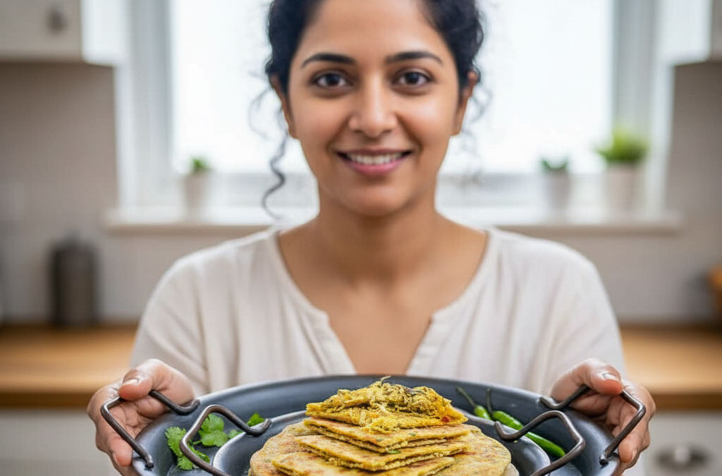 Griddle-Fried Radish-Stuffed Whole Wheat Bread MOOLI PARATHA