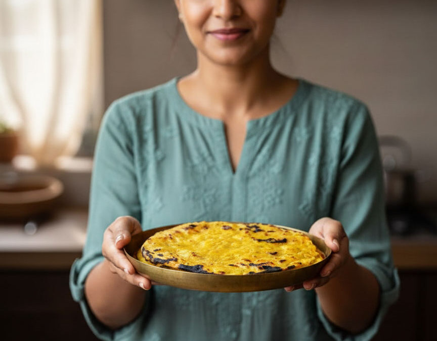 Griddle-Fried Whole Wheat and Corn Bread MAKAI PARATHA