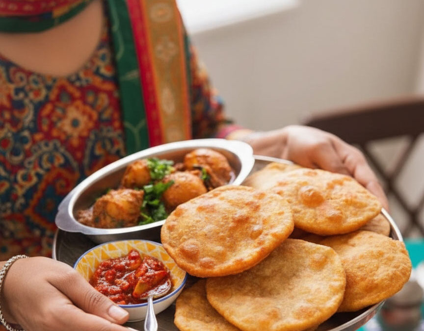 Methi Poori (Deep-Fried Fenugreek Bread)