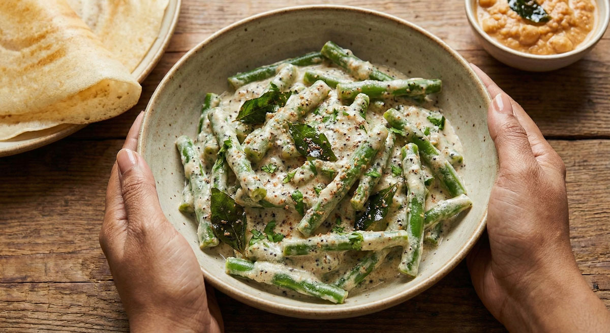 Green Beans in Yogurt–Poppy Seed Sauce BARBATTI TARI SABJI