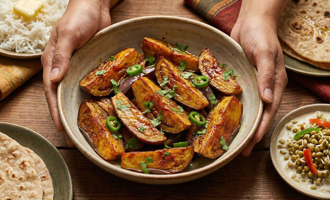 Butter Soft Eggplant Wedges BHONA BAIGAN BHAJI