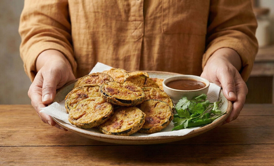 Crispy Deep-Fried Eggplant Slices BAIGAN BHAJI