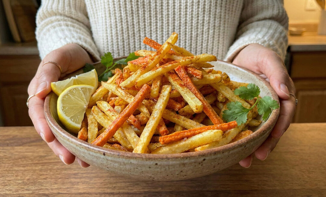Deep-Fried Julienne Potatoes and Carrots ALOO GAJAR BHAJI