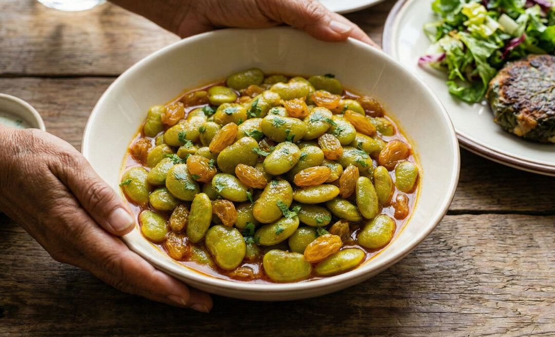 Lima Beans with Golden Raisins SEM KISHMISH FOOGATH