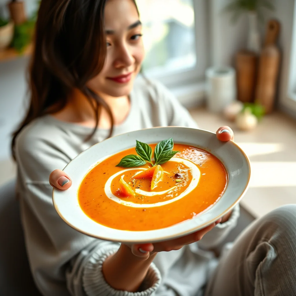 Carrot, Lemongrass, and Basil Soup – vegetarian recipe