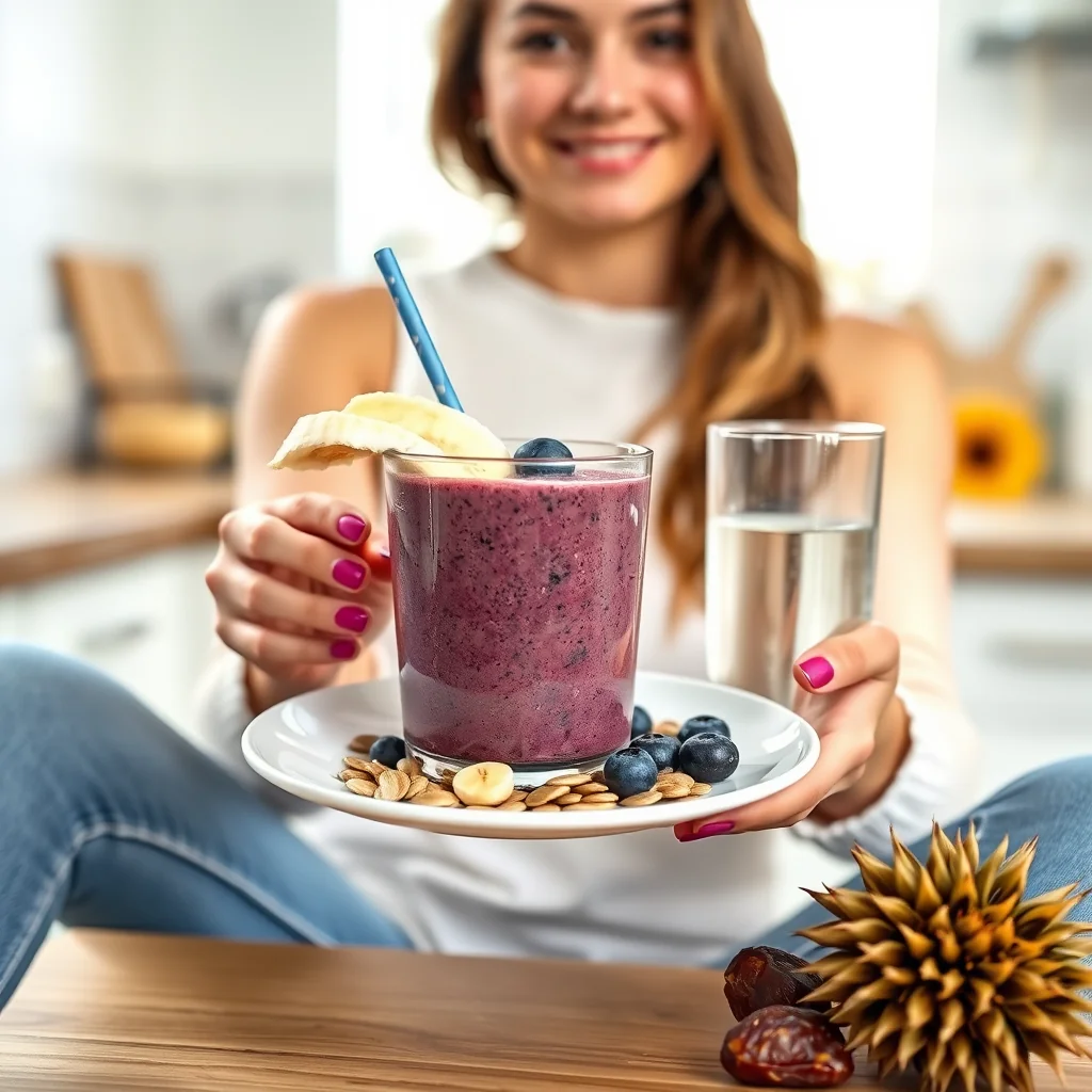 Banana Blueberry Power Smoothie – vegetarian recipe