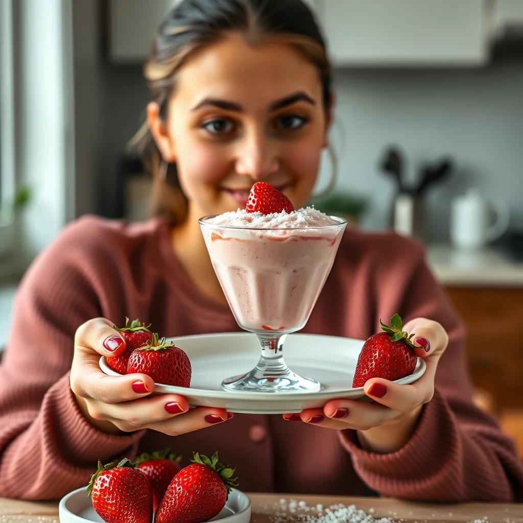 Elegant Frozen Strawberry Mousse – vegetarian recipe