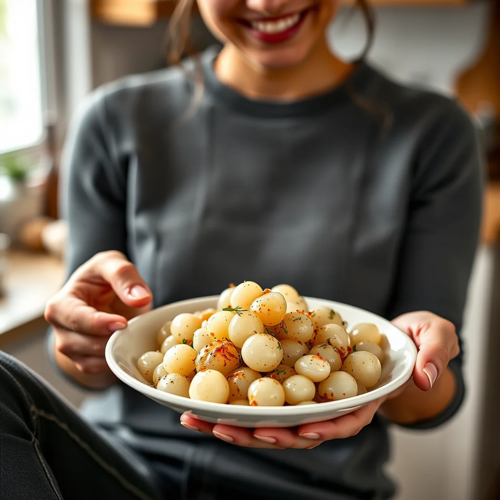 Crisp & Tangy Spiced Pickled Pearl Onions – vegetarian recipe