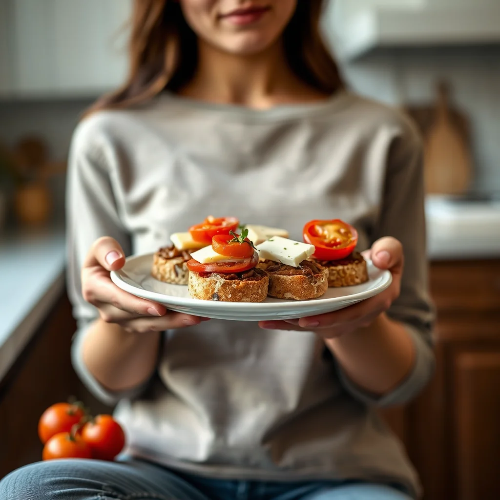 Smoked Cheese and Tomato Pumpernickel Bites – vegetarian recipe