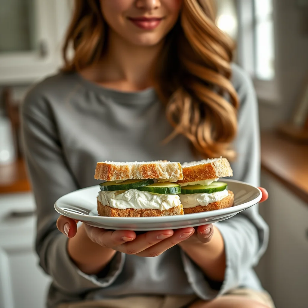 Classic Cucumber and Cream Cheese Tea Sandwiches – vegetarian recipe