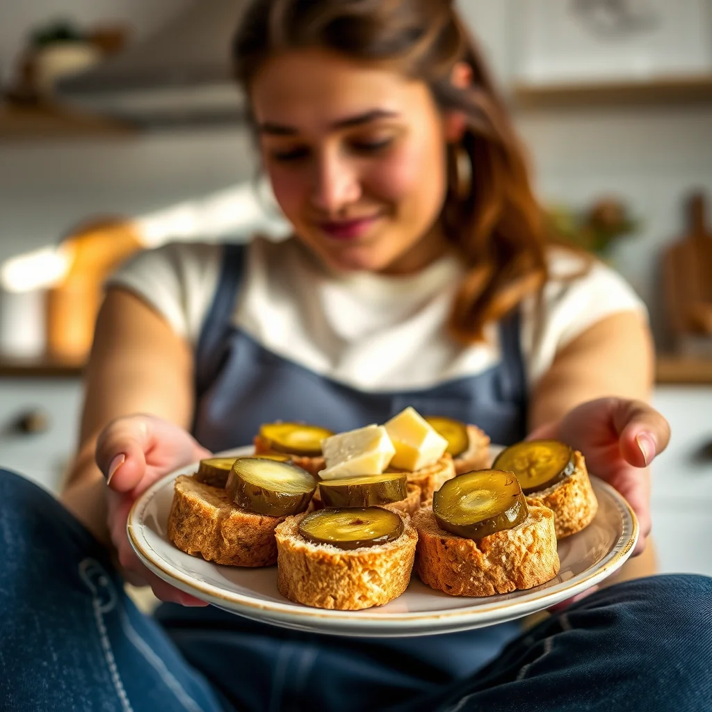 Smoked Cheese and Pickle Pumpernickel Bites – vegetarian recipe