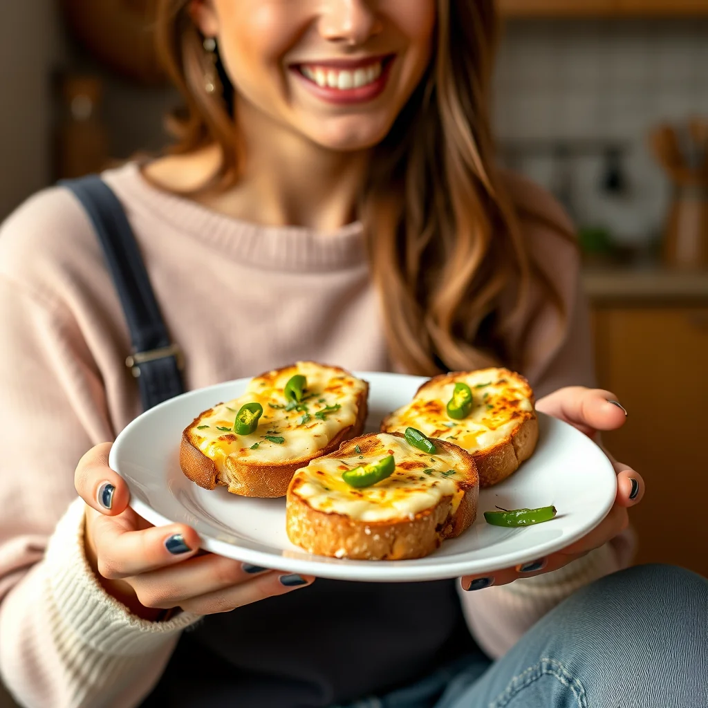 The Ultimate Savory Snack: Green Chili Cheese Toasts! – vegetarian recipe